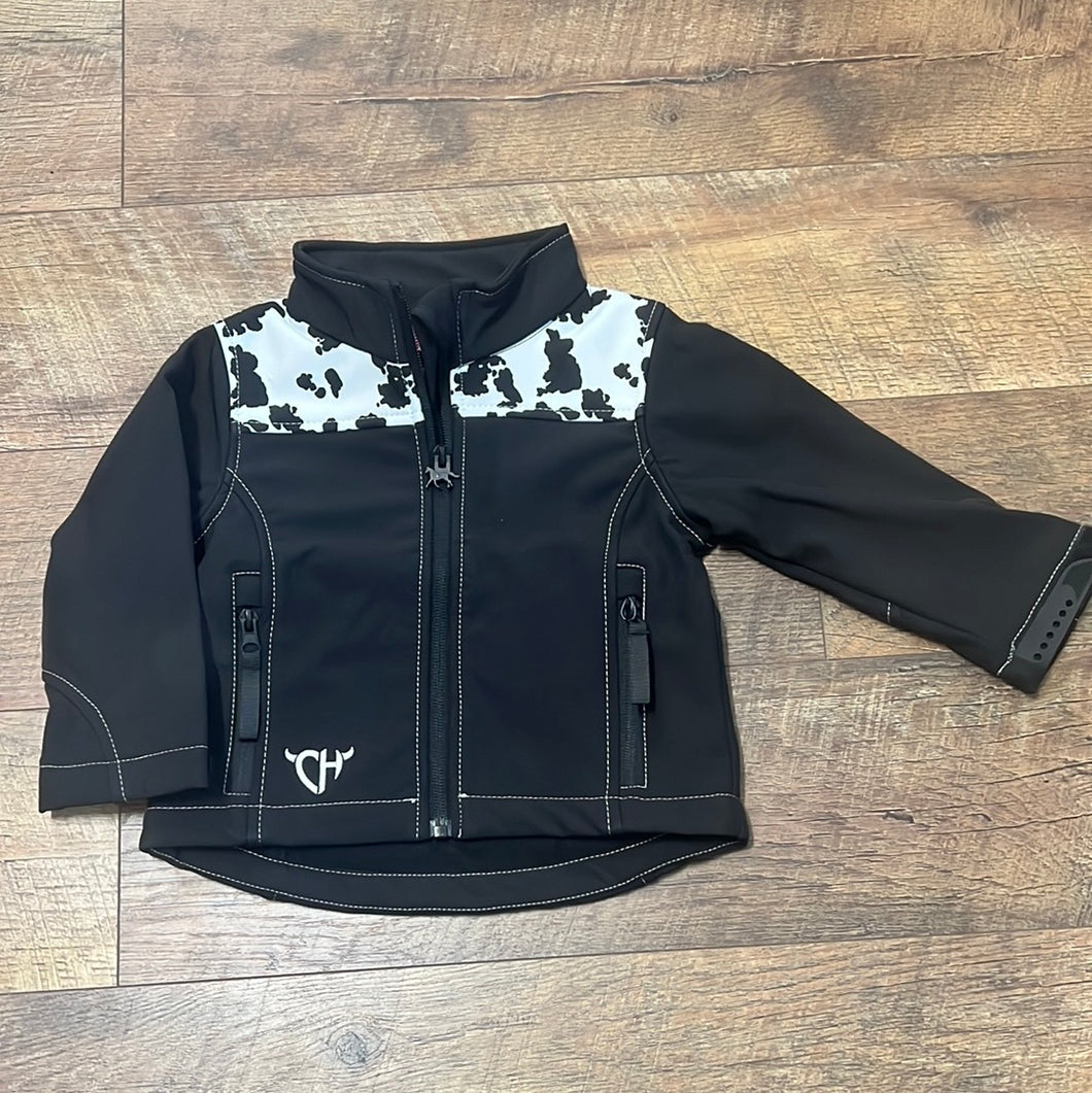TODDLER Cowgirl Hardware Cow-print Black Poly shell Jacket