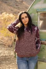 Load image into Gallery viewer, Hooey Women&#39;s Charcoal/Maroon Aztec Pullover
