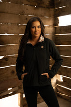 Load image into Gallery viewer, Hooey Women&#39;s Black w/ Multi Color Lining Softshell Jacket
