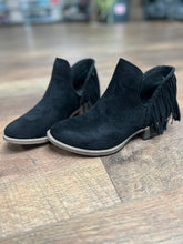 Load image into Gallery viewer, Trio Black Fringe Bootie
