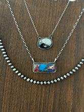 Load image into Gallery viewer, AUTHENTIC- SS White Buffalo / Turq Necklace
