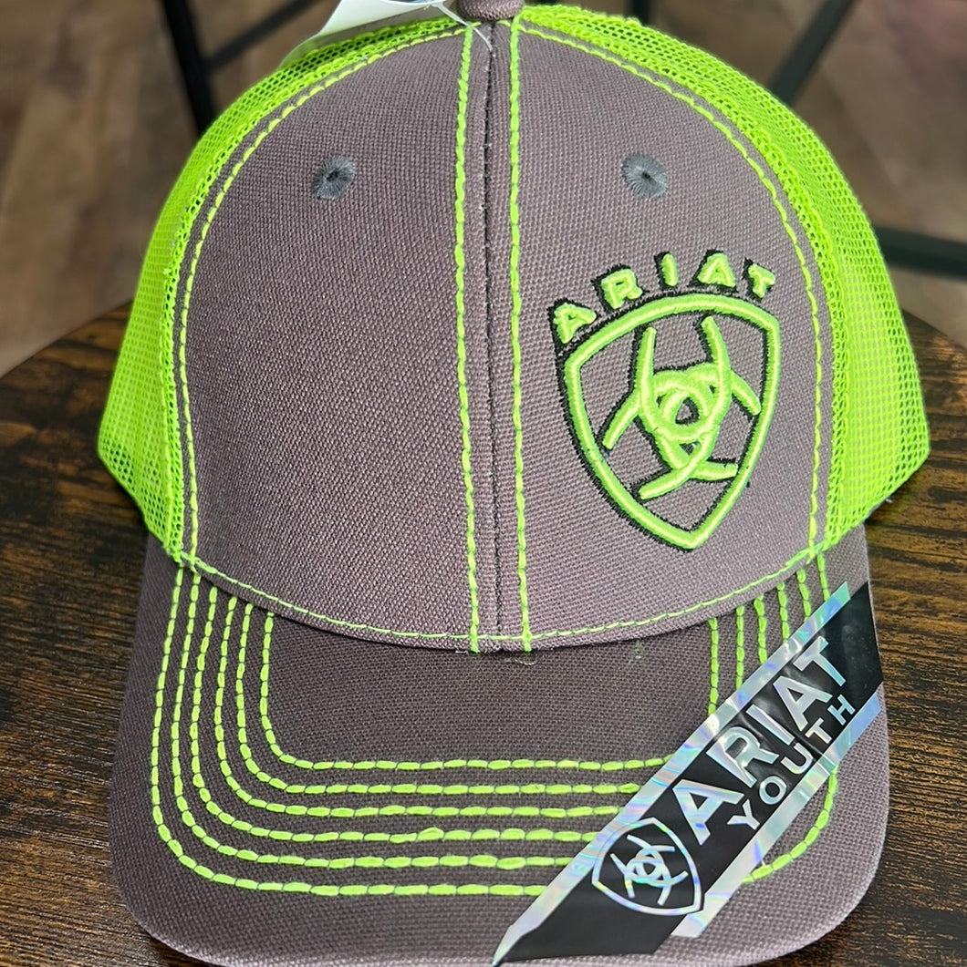 Ariat Youth Cap - Charcoal and Lime