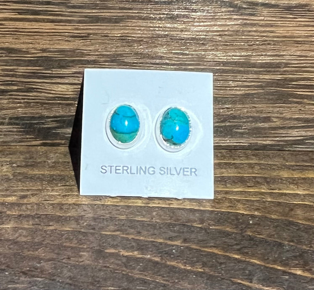 AUTHENTIC- SS/Turquoise Post Earrings