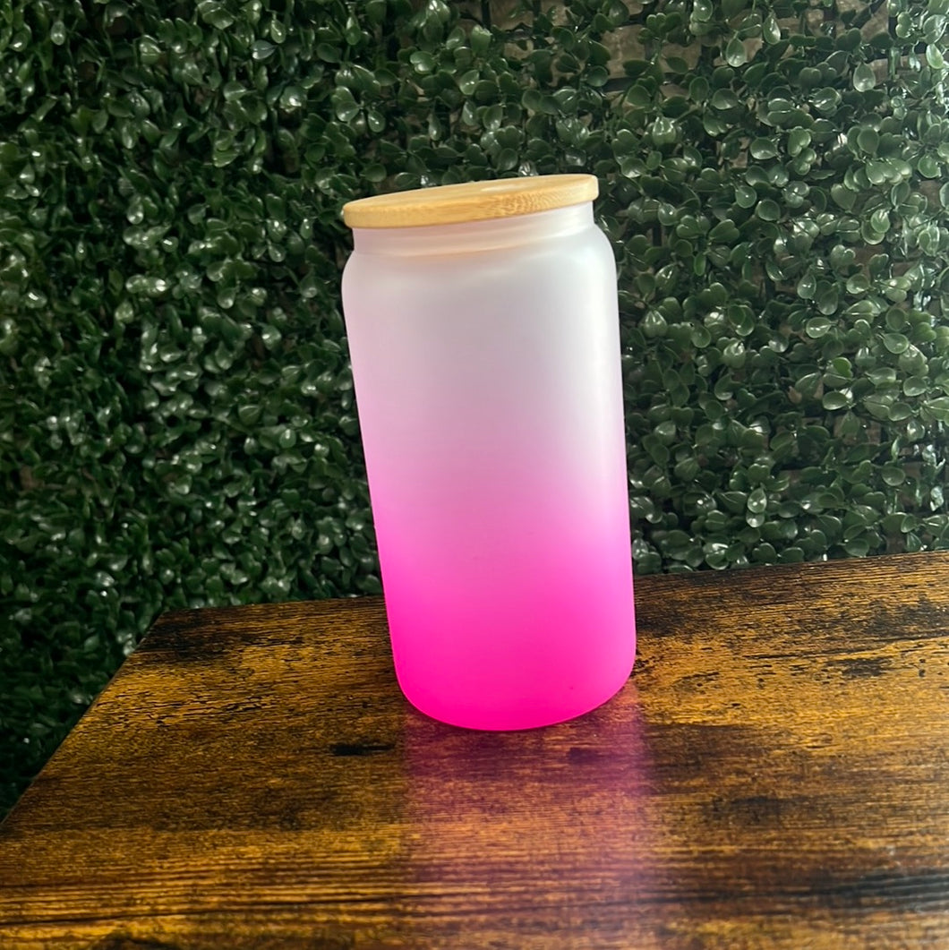 Pink Ombré Bamboo Lid Cup 16oz