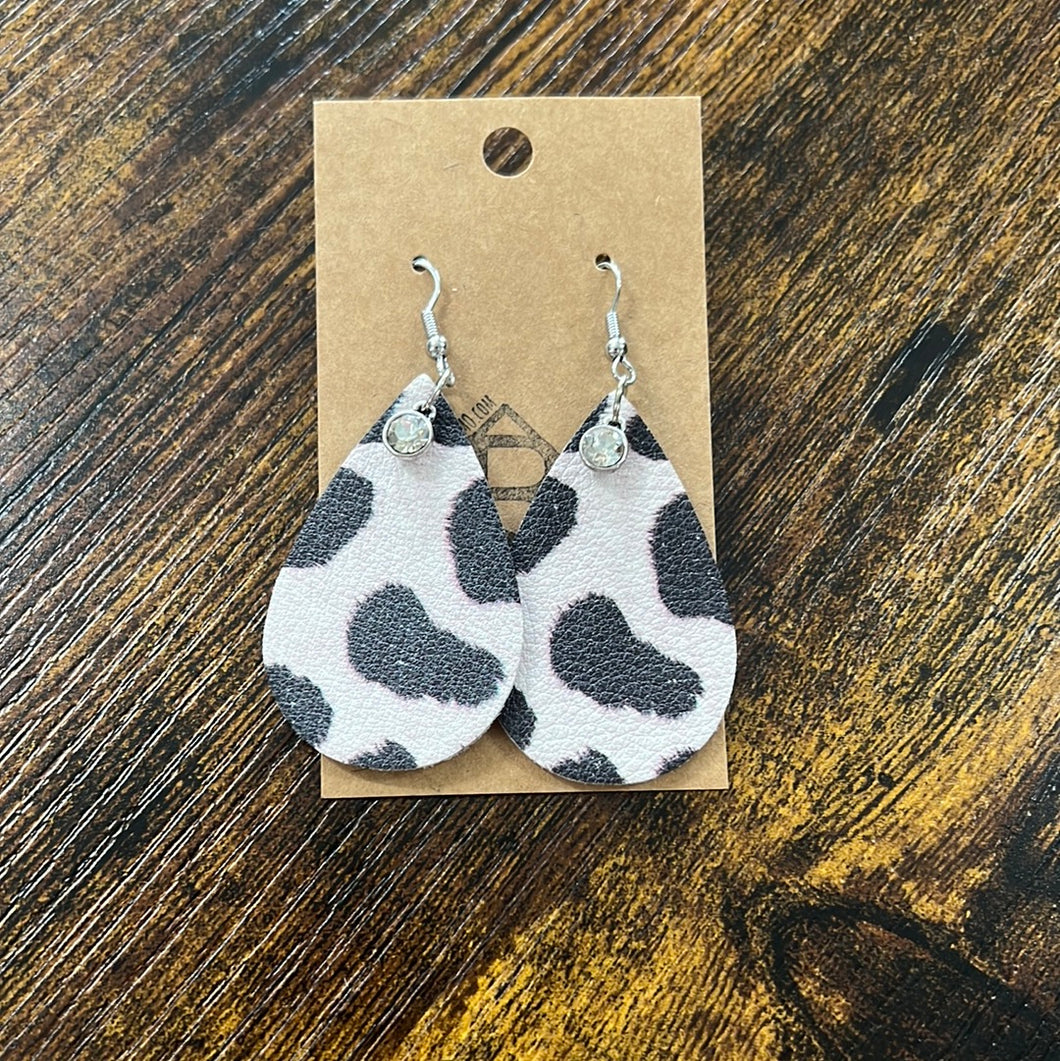 Bling Cow Print Earrings