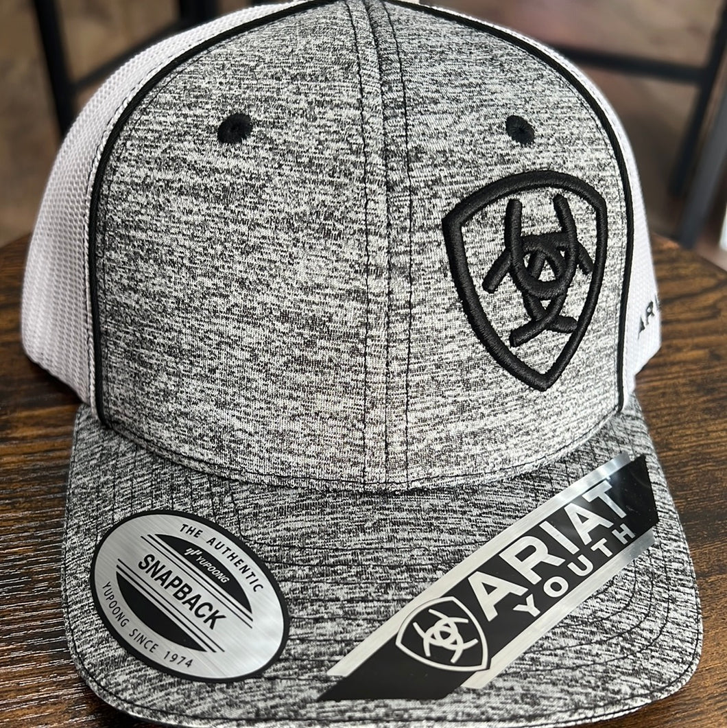 Ariat Youth SnapBack - Black, White, and Heather