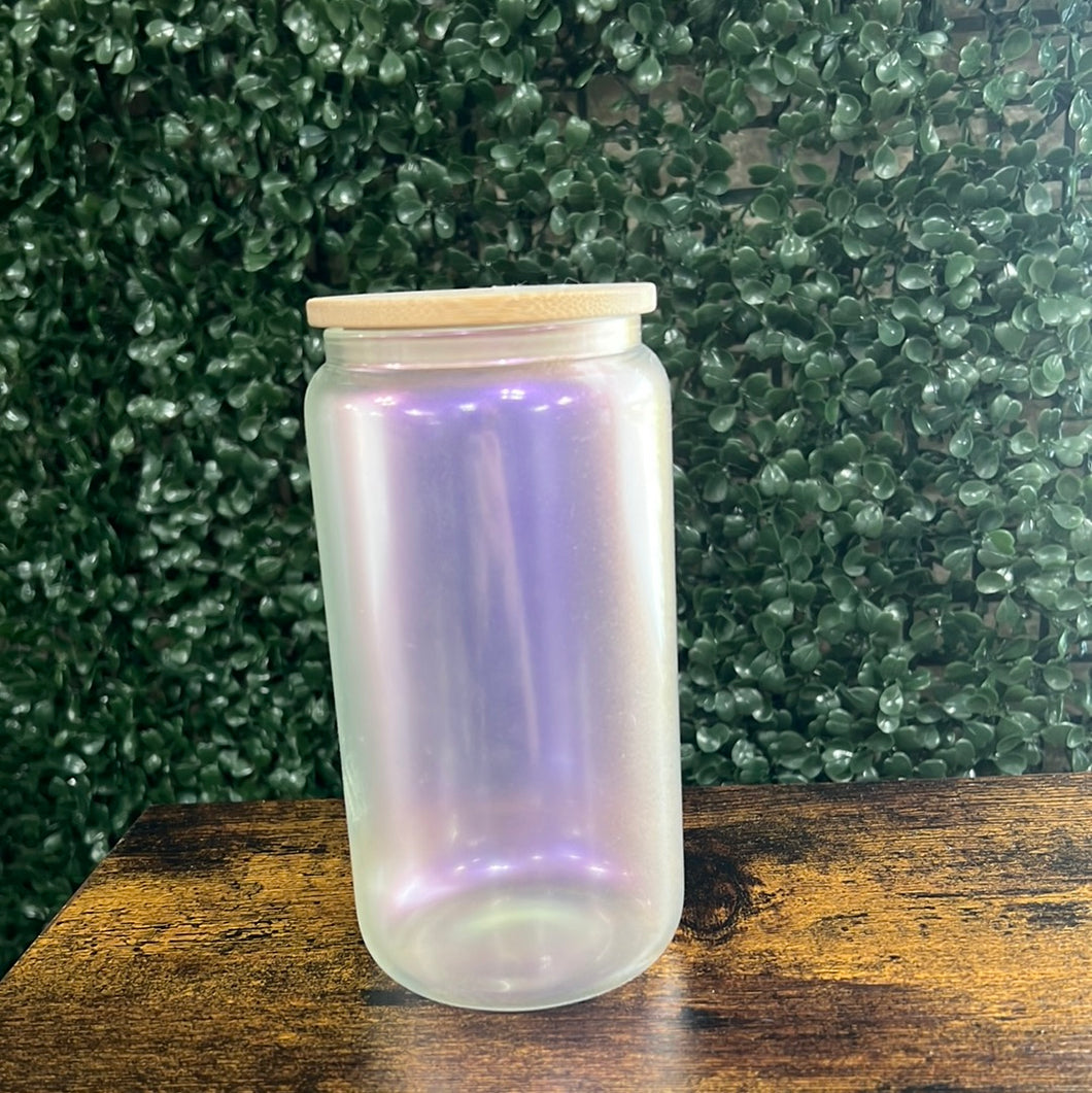 Purple Holographic Bamboo Lid Cup 16oz