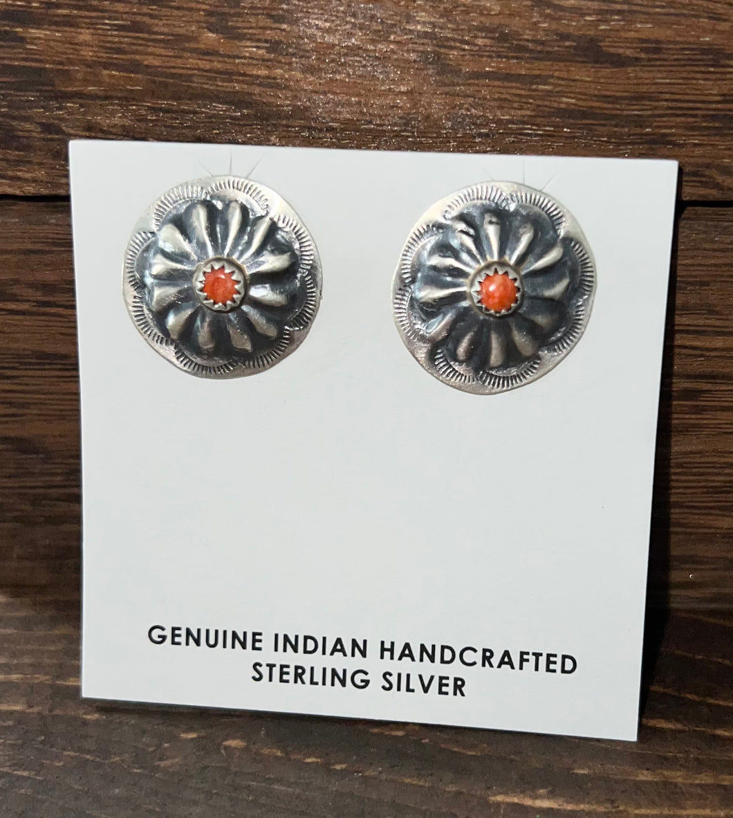 AUTHENTIC- SS- Spiny Concho  Earrings
