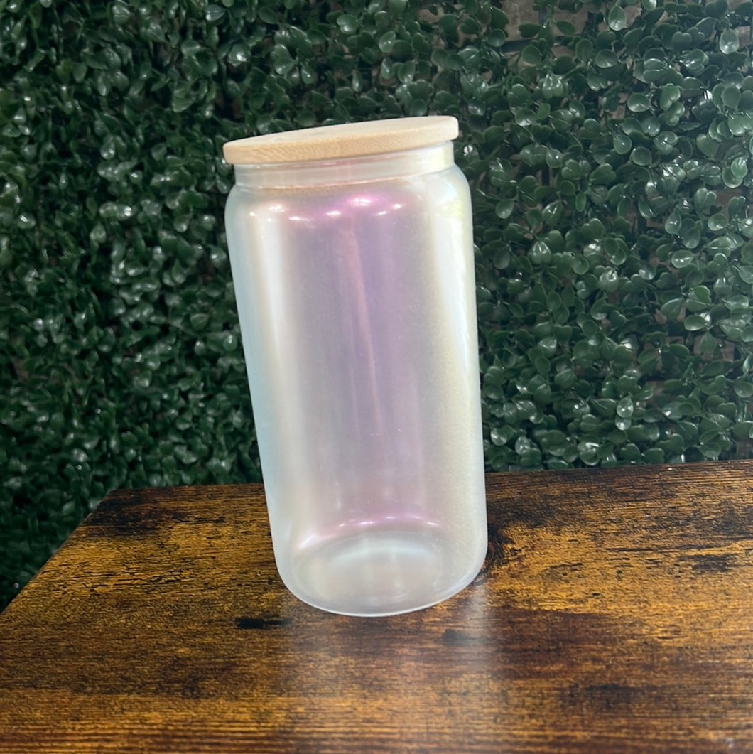 Pink Holographic Bamboo Lid Cup 16oz