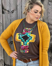 Load image into Gallery viewer, Floral Cross Graphic Tee
