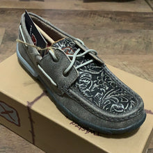 Load image into Gallery viewer, Grey/Tooled Women’s Driving Mocs
