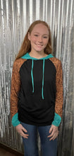 Load image into Gallery viewer, Turquoise Tooled Lightweight Hoodie
