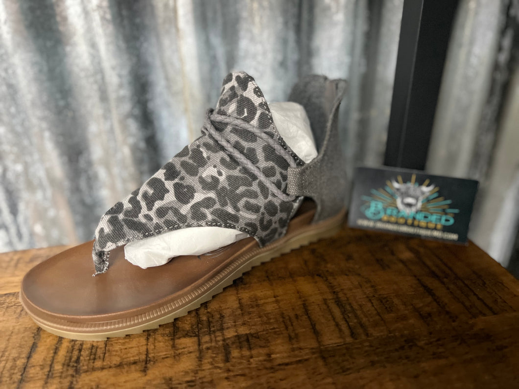 Gray Leopard Sandal