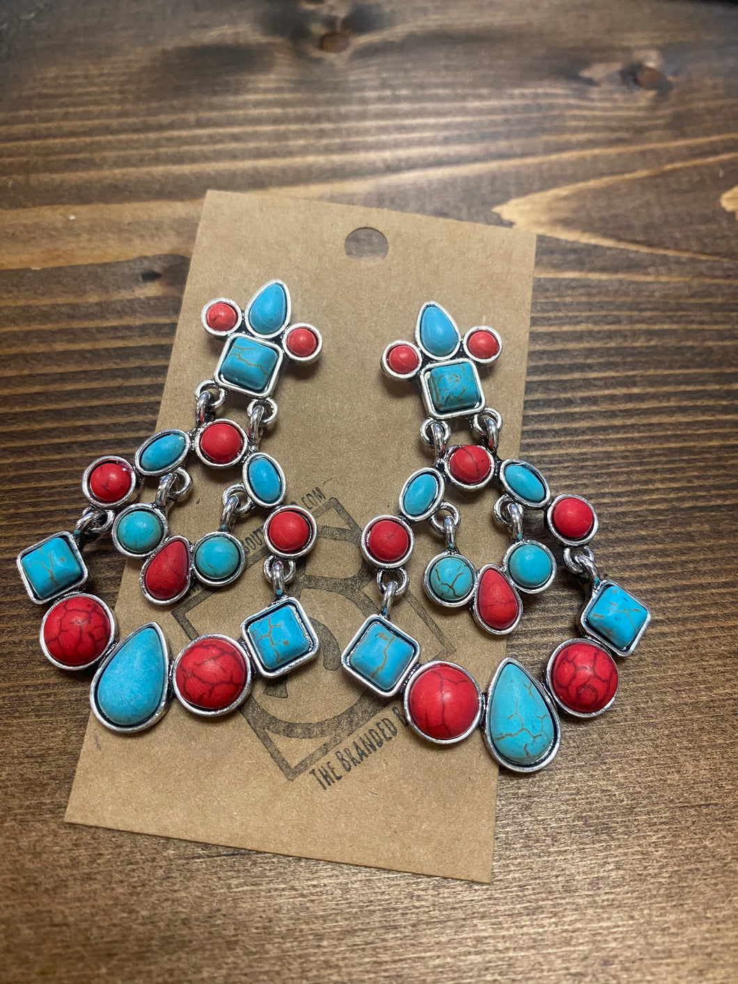 Red & Turqouise Earrings
