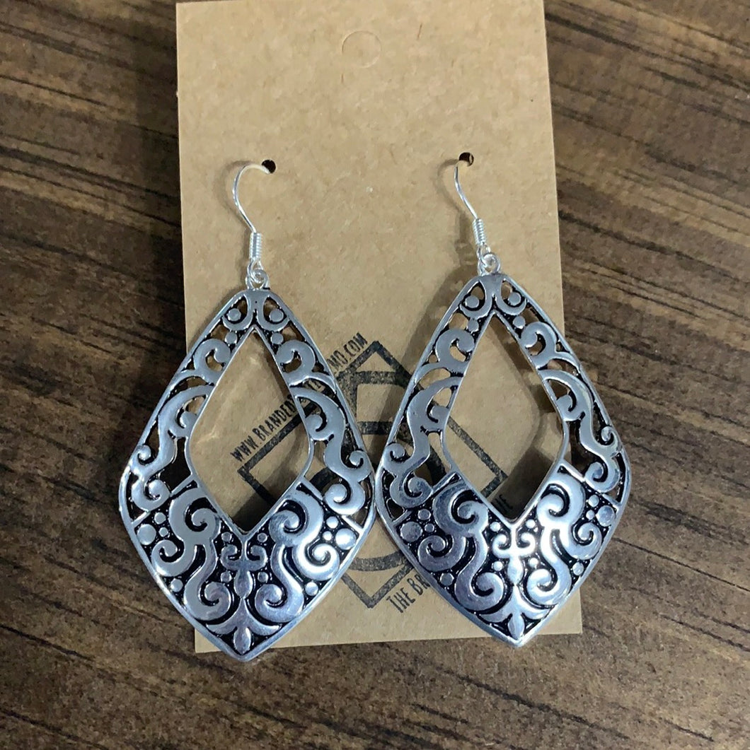 Large tooled silver dangles