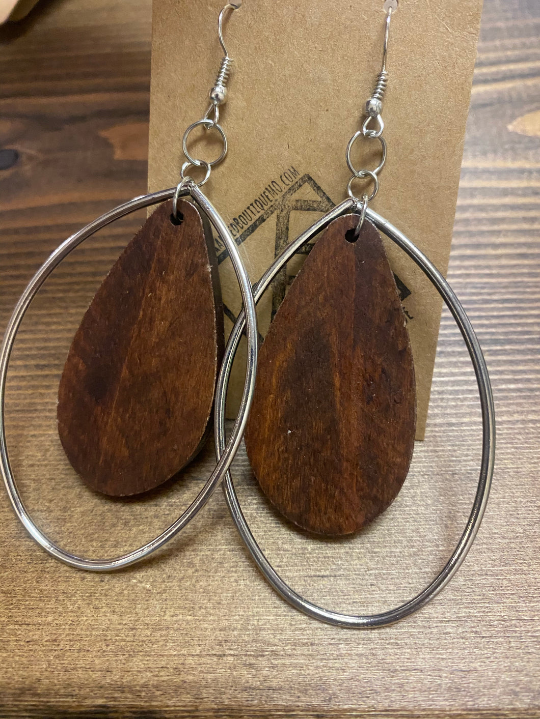 Wood Drop Earrings